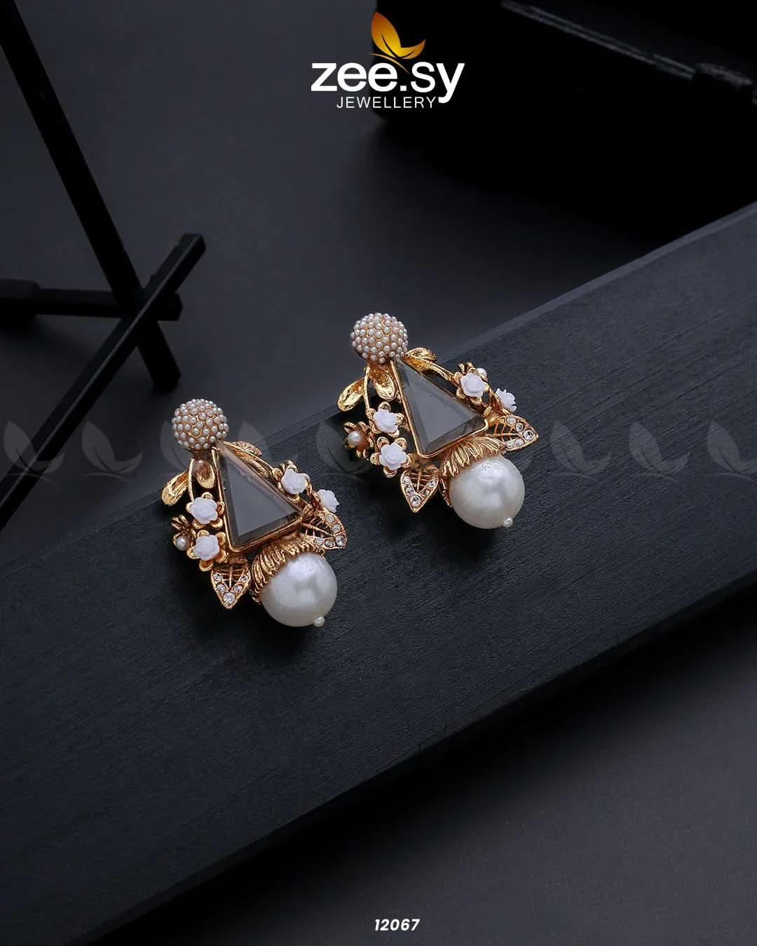 Hand crafted Earings Champagne Earrings - Zeesy Jewellery Pakistan | Premium Artificial & Imitation Jewellery