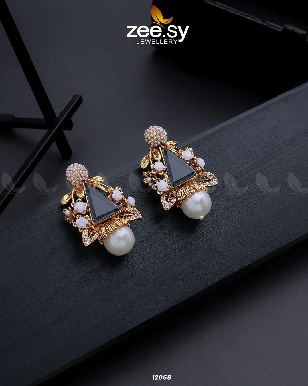 Hand crafted Earings Gray Earrings - Zeesy Jewellery Pakistan | Premium Artificial & Imitation Jewellery