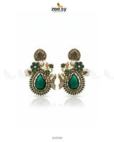 Emerald Baroque Pearl Earrings Green Earrings - Zeesy Jewellery Pakistan | Premium Artificial & Imitation Jewellery