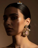 Emerald Baroque Pearl Earrings Earrings - Zeesy Jewellery Pakistan | Premium Artificial & Imitation Jewellery