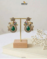 Emerald Baroque Pearl Earrings Earrings - Zeesy Jewellery Pakistan | Premium Artificial & Imitation Jewellery