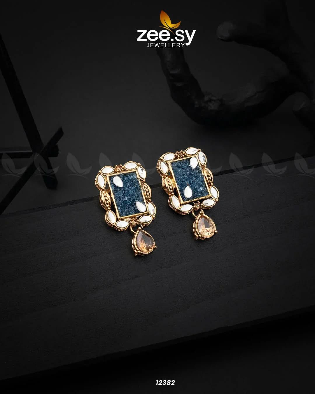 Ethereal Earrings Blue Earrings - Zeesy Jewellery Pakistan | Premium Artificial & Imitation Jewellery