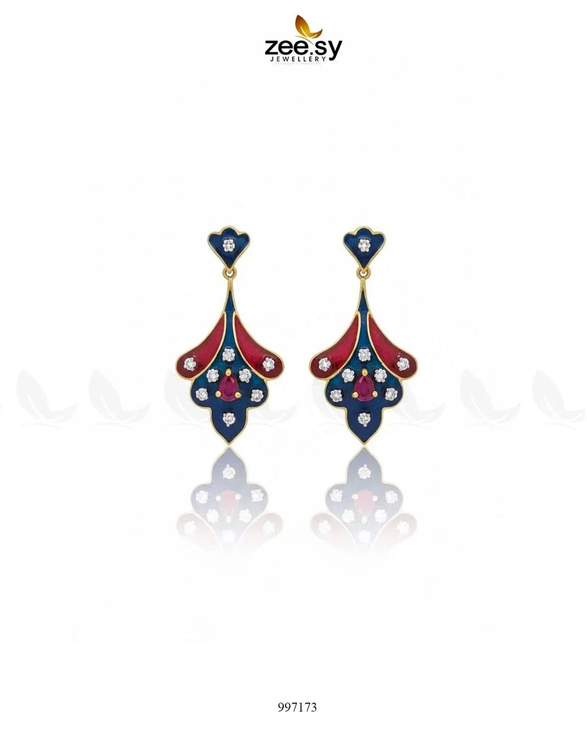 Balsam Earrings Green & Mahroon Earrings - Zeesy Jewellery Pakistan | Premium Artificial & Imitation Jewellery