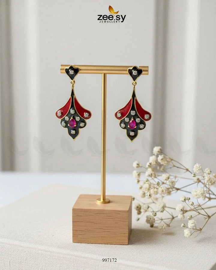Balsam Earrings Black & Mahroon Earrings - Zeesy Jewellery Pakistan | Premium Artificial & Imitation Jewellery