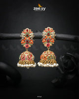 Navratna Elegance Earrings Fuchsia Earrings - Zeesy Jewellery Pakistan | Premium Artificial & Imitation Jewellery