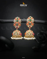 Navratna Elegance Earrings Green Earrings - Zeesy Jewellery Pakistan | Premium Artificial & Imitation Jewellery