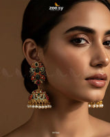 Navratna Elegance Earrings Earrings - Zeesy Jewellery Pakistan | Premium Artificial & Imitation Jewellery