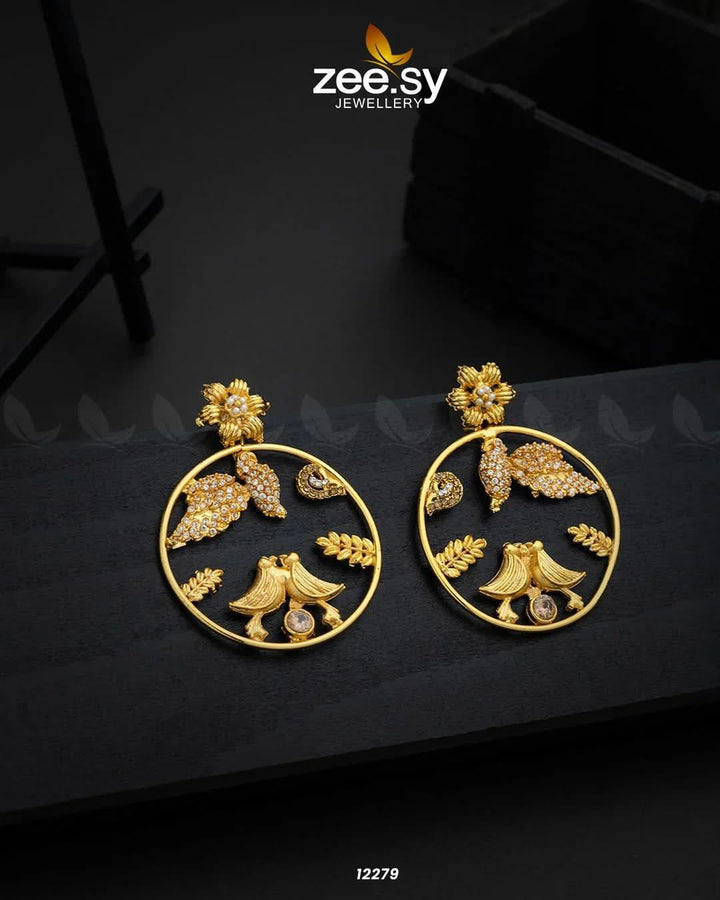 Nouveau Earrings Champagne Earrings - Zeesy Jewellery Pakistan | Premium Artificial & Imitation Jewellery