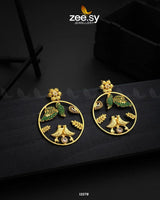 Nouveau Earrings Green Earrings - Zeesy Jewellery Pakistan | Premium Artificial & Imitation Jewellery