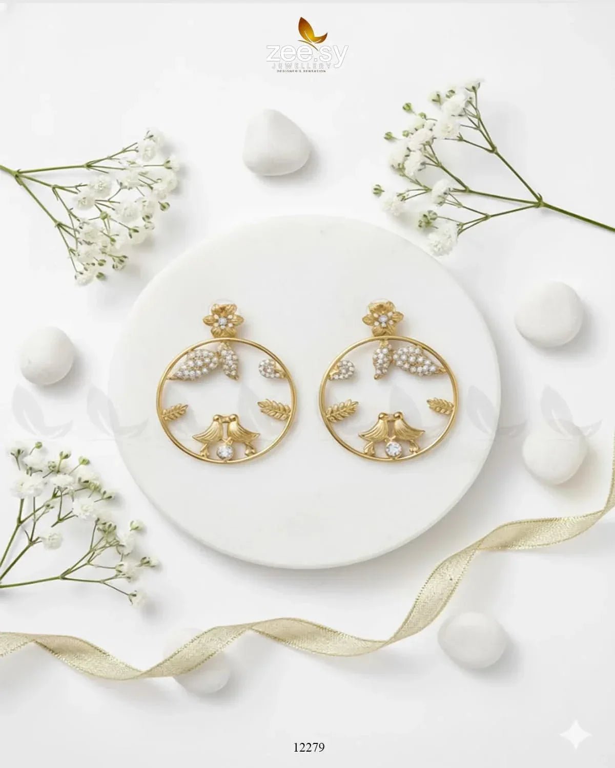 Nouveau Earrings White Earrings - Zeesy Jewellery Pakistan | Premium Artificial & Imitation Jewellery