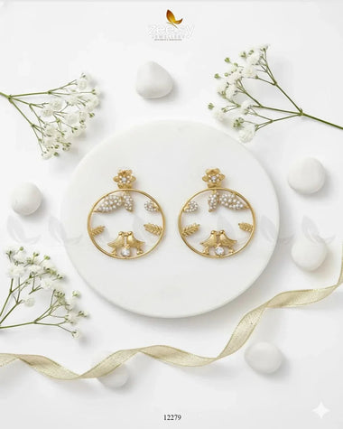Nouveau Earrings White Earrings - Zeesy Jewellery Pakistan | Premium Artificial & Imitation Jewellery