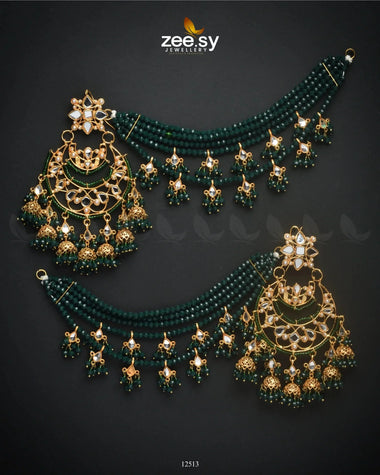 Oxidised Earrings Green Earrings - Zeesy Jewellery Pakistan | Premium Artificial & Imitation Jewellery