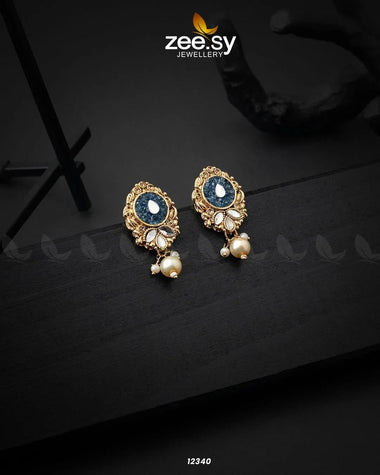 Quartz Earrings Blue Earrings - Zeesy Jewellery Pakistan | Premium Artificial & Imitation Jewellery