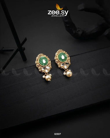 Quartz Earrings Green Earrings - Zeesy Jewellery Pakistan | Premium Artificial & Imitation Jewellery