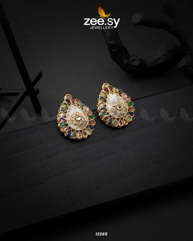 Slate Crush Earrings White Earrings - Zeesy Jewellery Pakistan | Premium Artificial & Imitation Jewellery