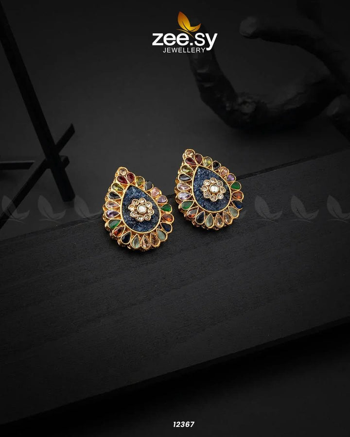 Slate Crush Earrings Blue Earrings - Zeesy Jewellery Pakistan | Premium Artificial & Imitation Jewellery