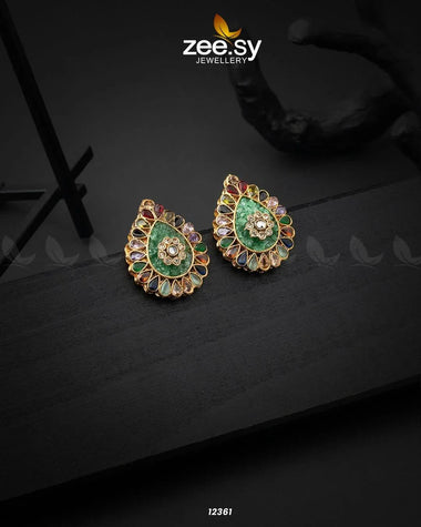 Slate Crush Earrings Green Earrings - Zeesy Jewellery Pakistan | Premium Artificial & Imitation Jewellery
