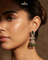 Victorian Jhumka Uncut Stone Earrings Earrings - Zeesy Jewellery Pakistan | Premium Artificial & Imitation Jewellery