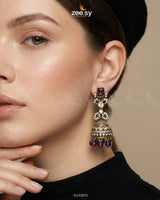 Victorian Jhumka Uncut Stone Earrings Earrings - Zeesy Jewellery Pakistan | Premium Artificial & Imitation Jewellery