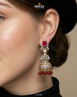 Victorian Jhumka Uncut Stone Earrings Earrings - Zeesy Jewellery Pakistan | Premium Artificial & Imitation Jewellery