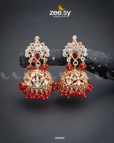 EARRINGS-0641 Red Earrings - Zeesy Jewellery Pakistan | Premium Artificial & Imitation Jewellery