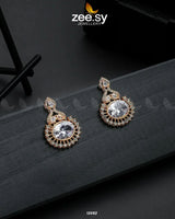 Golden Aaina-e-Dil Earrings - Zeesy.pk