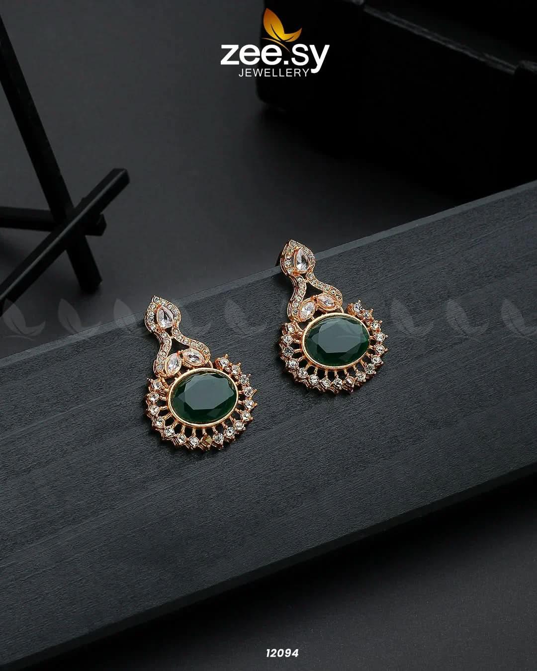 Golden Aaina-e-Dil Earrings - Zeesy.pk
