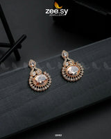Golden Aaina-e-Dil Earrings - Zeesy.pk