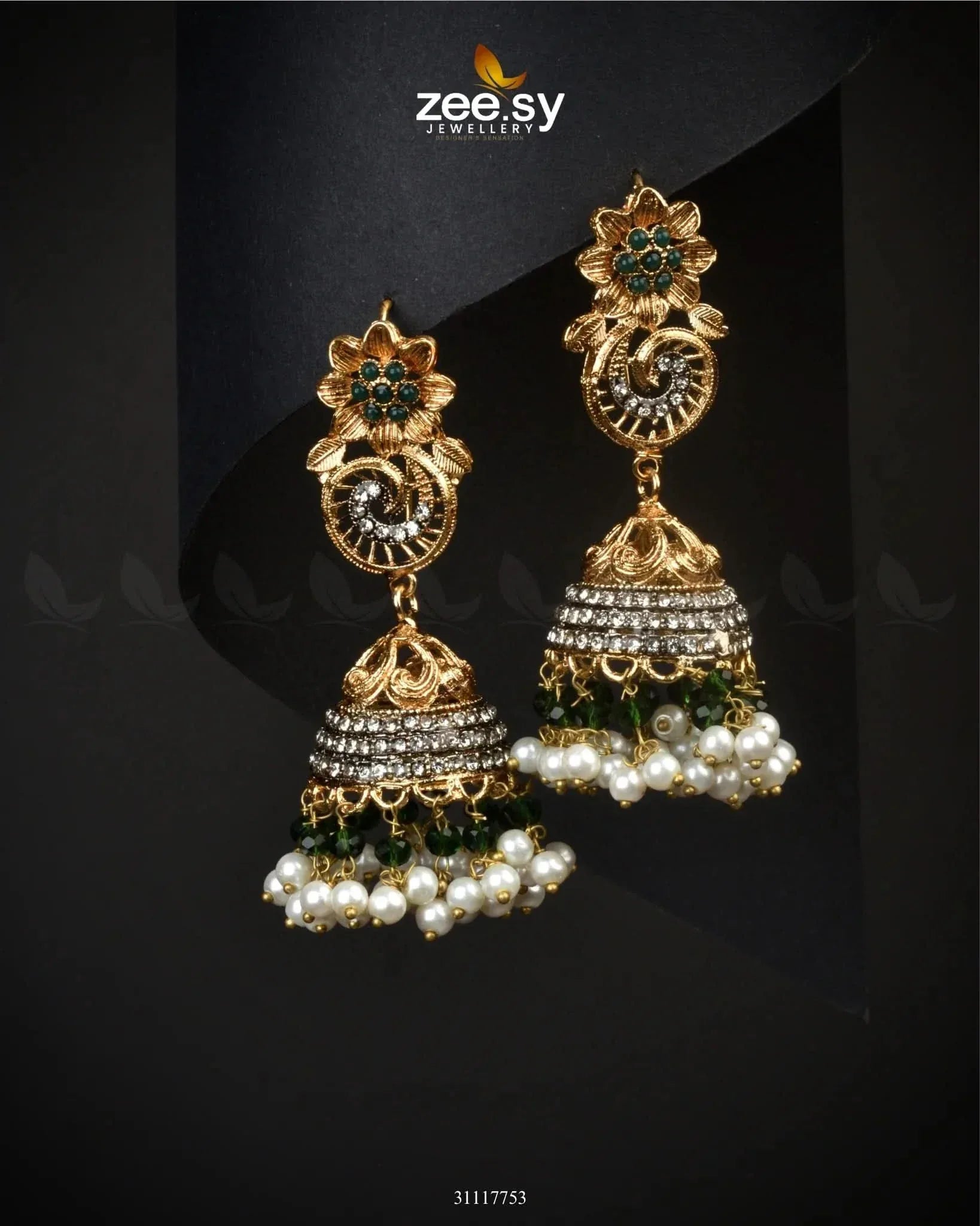 Fern Earrings Green Earrings - Zeesy Jewellery Pakistan | Premium Artificial & Imitation Jewellery