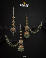 Glamourous Jhumka Earrings Mint Green Earrings - Zeesy Jewellery Pakistan | Premium Artificial & Imitation Jewellery