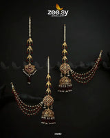 Glamourous Jhumka Earrings Red Earrings - Zeesy Jewellery Pakistan | Premium Artificial & Imitation Jewellery