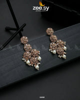 Golden Orchid Elegance Earrings - Zeesy.pk