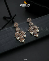 Golden Orchid Elegance Earrings - Zeesy.pk