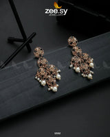 Golden Orchid Elegance Earrings - Zeesy.pk