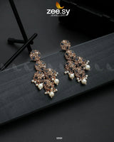 Golden Orchid Elegance Earrings - Zeesy.pk