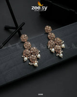 Golden Orchid Elegance Earrings - Zeesy.pk