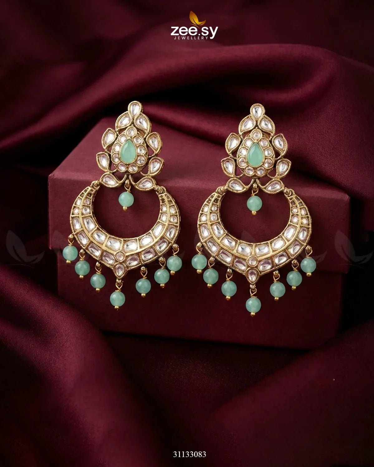 Imperial Chand Crystal Earrings Earrings - Zeesy Jewellery Pakistan | Premium Artificial & Imitation Jewellery