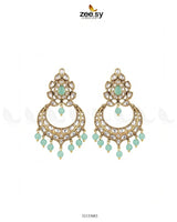 Imperial Chand Crystal Earrings Mint Green Earrings - Zeesy Jewellery Pakistan | Premium Artificial & Imitation Jewellery