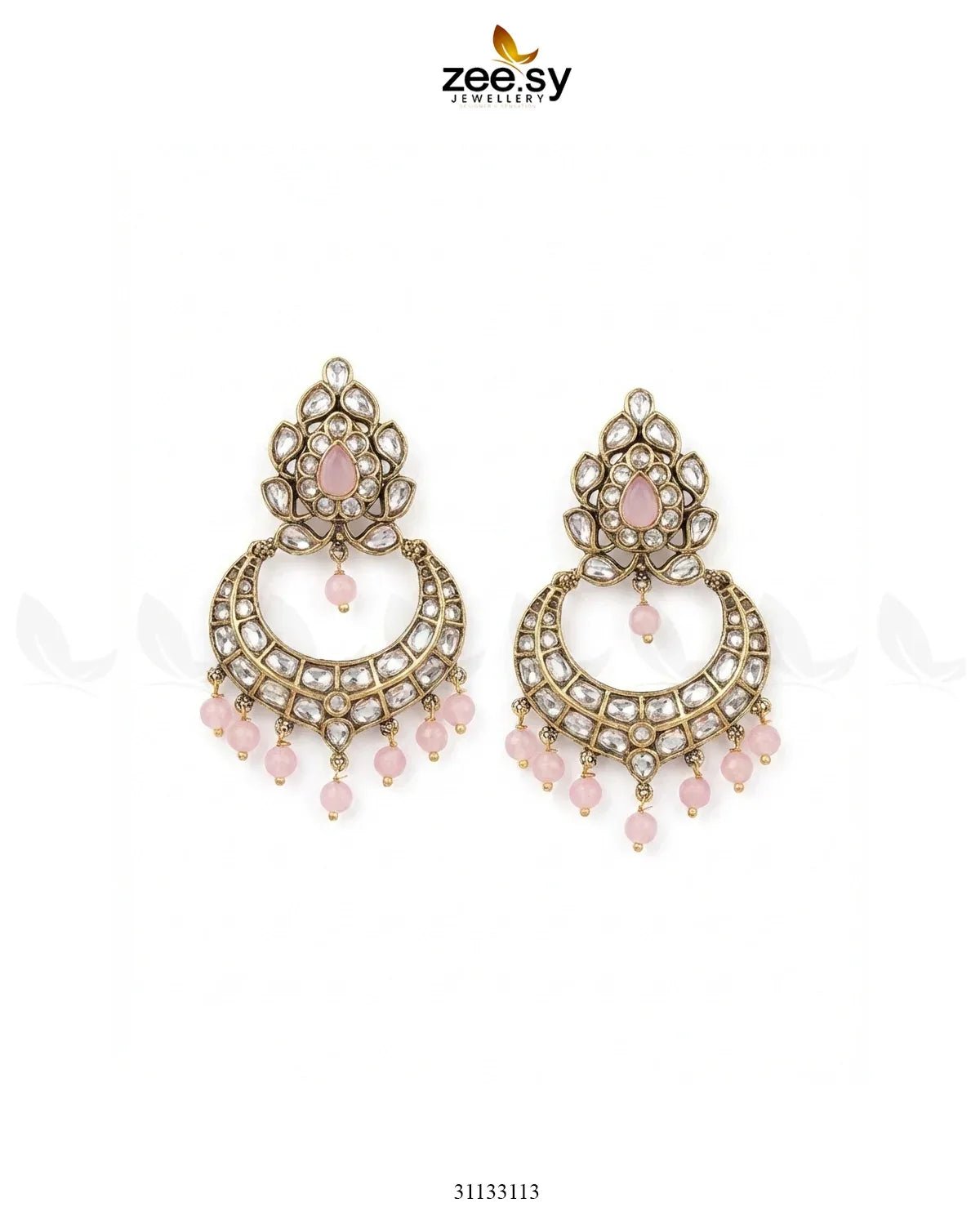 Imperial Chand Crystal Earrings Earrings - Zeesy Jewellery Pakistan | Premium Artificial & Imitation Jewellery