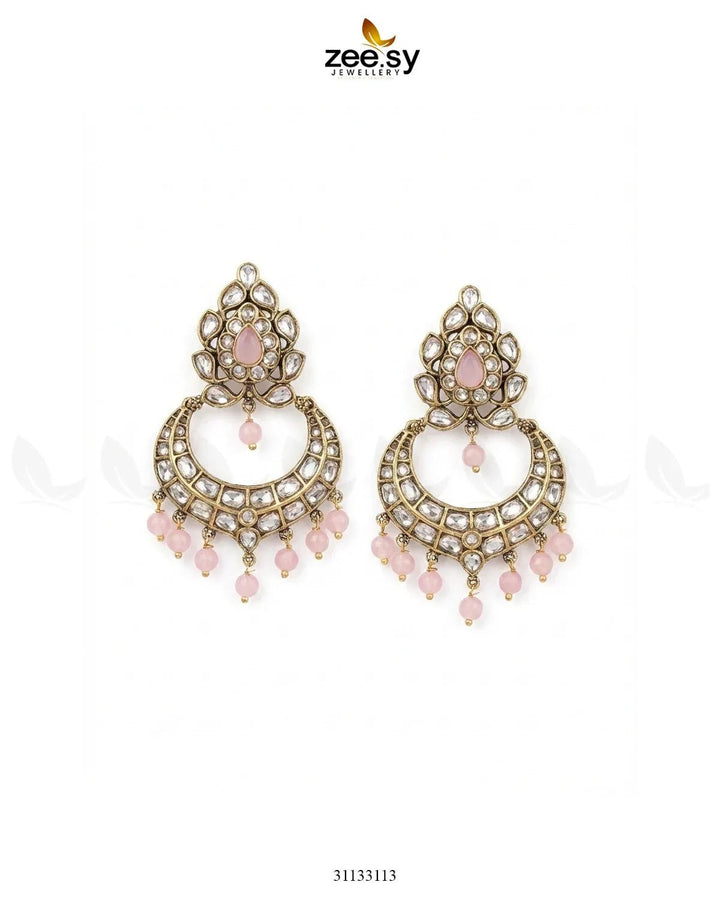 Imperial Chand Crystal Earrings Earrings - Zeesy Jewellery Pakistan | Premium Artificial & Imitation Jewellery