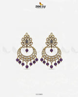 Imperial Chand Crystal Earrings Purple Earrings - Zeesy Jewellery Pakistan | Premium Artificial & Imitation Jewellery