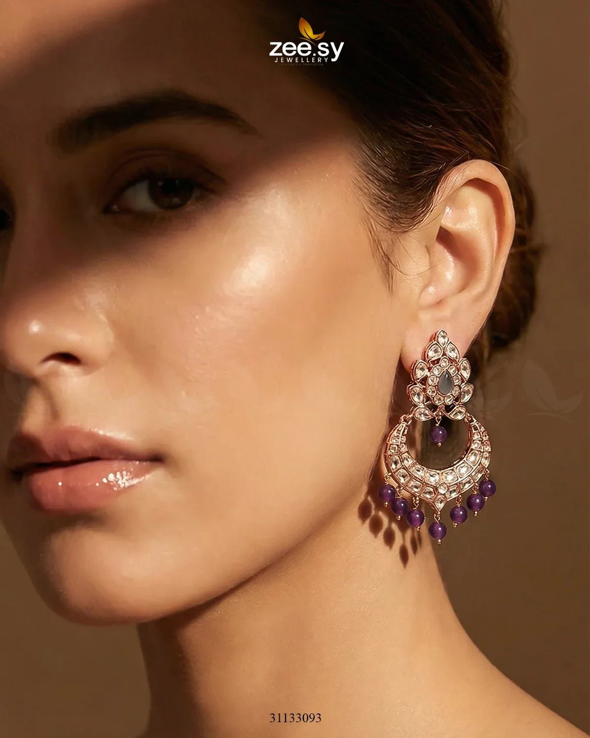 Imperial Chand Crystal Earrings Earrings - Zeesy Jewellery Pakistan | Premium Artificial & Imitation Jewellery