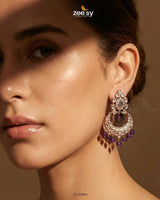 Imperial Chand Crystal Earrings Earrings - Zeesy Jewellery Pakistan | Premium Artificial & Imitation Jewellery