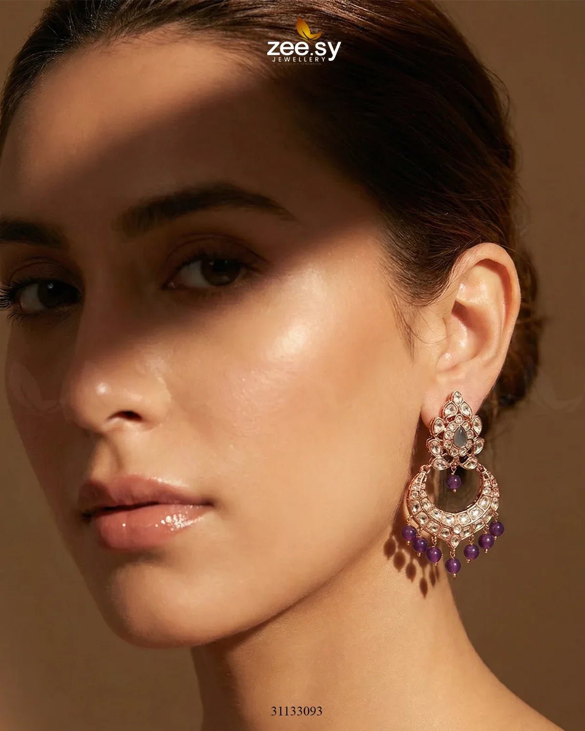 Imperial Chand Crystal Earrings Earrings - Zeesy Jewellery Pakistan | Premium Artificial & Imitation Jewellery