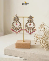 Imperial Chand Crystal Earrings Earrings - Zeesy Jewellery Pakistan | Premium Artificial & Imitation Jewellery