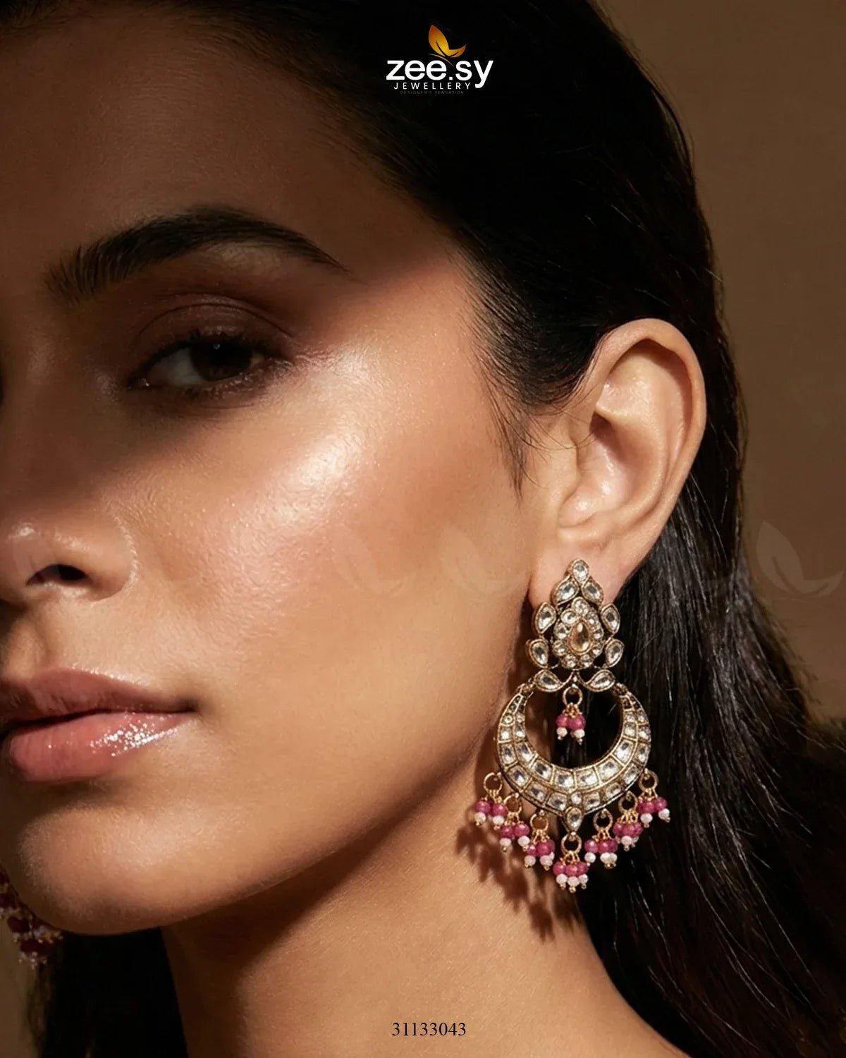 Imperial Chand Crystal Earrings Earrings - Zeesy Jewellery Pakistan | Premium Artificial & Imitation Jewellery