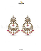Imperial Chand Crystal Earrings Ruby Champagne Earrings - Zeesy Jewellery Pakistan | Premium Artificial & Imitation Jewellery
