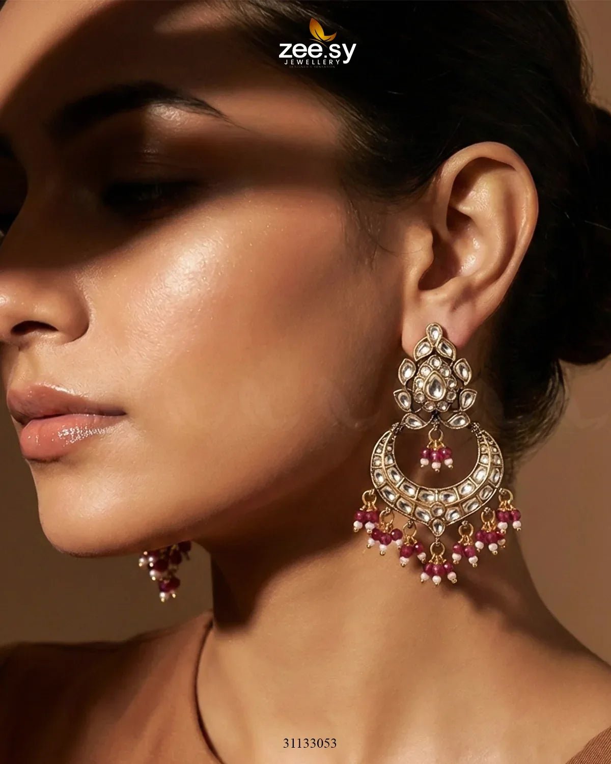 Imperial Chand Crystal Earrings Earrings - Zeesy Jewellery Pakistan | Premium Artificial & Imitation Jewellery