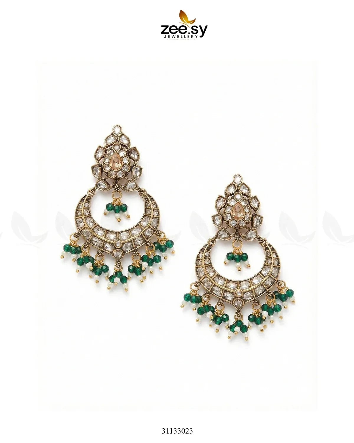 Imperial Chand Crystal Earrings Earrings - Zeesy Jewellery Pakistan | Premium Artificial & Imitation Jewellery