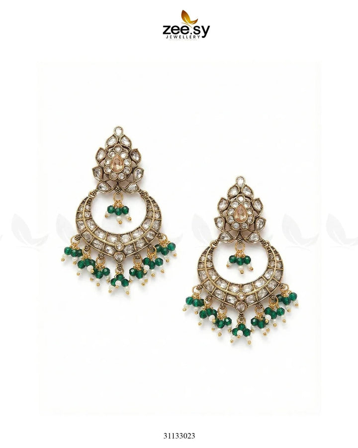 Imperial Chand Crystal Earrings Earrings - Zeesy Jewellery Pakistan | Premium Artificial & Imitation Jewellery